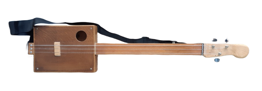 Cigar box guitar fabriquée en atelier